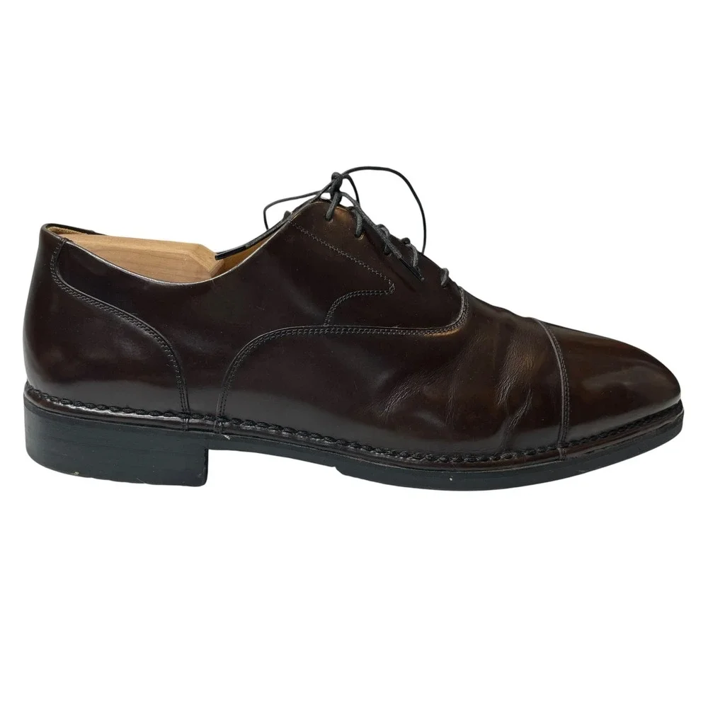 Rockport Mens Dark Brown Leather Cap Toe Oxford Dress Shoes M4827 Size 11W